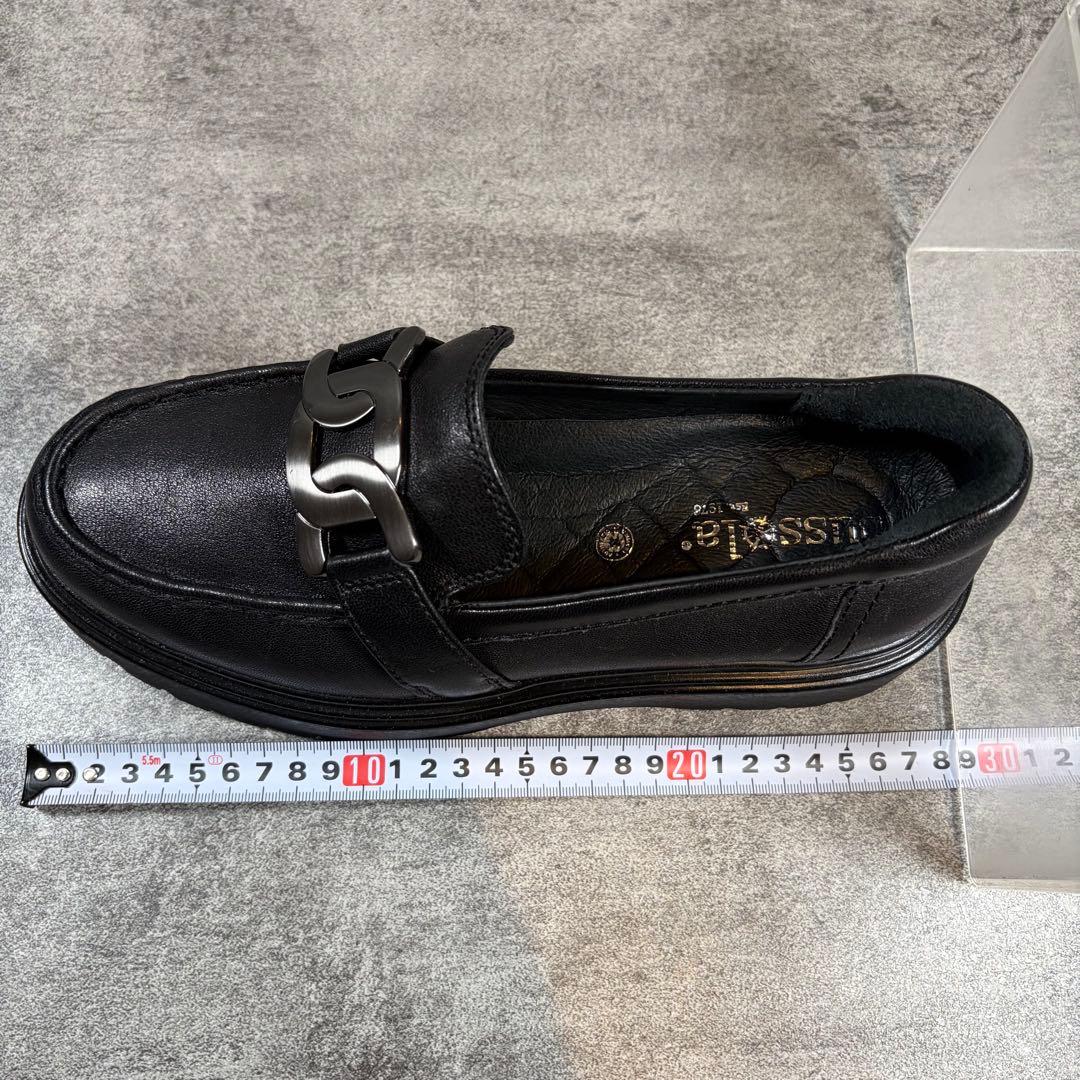 【極美品】bussola ブソラ ローファ－ ブラック レザー 本革 厚底 39