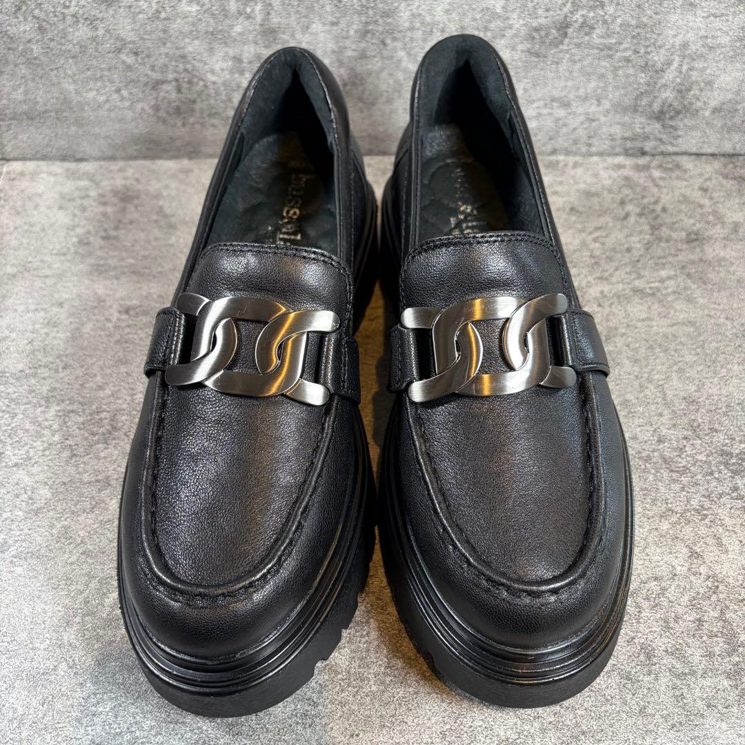 【極美品】bussola ブソラ ローファ－ ブラック レザー 本革 厚底 39