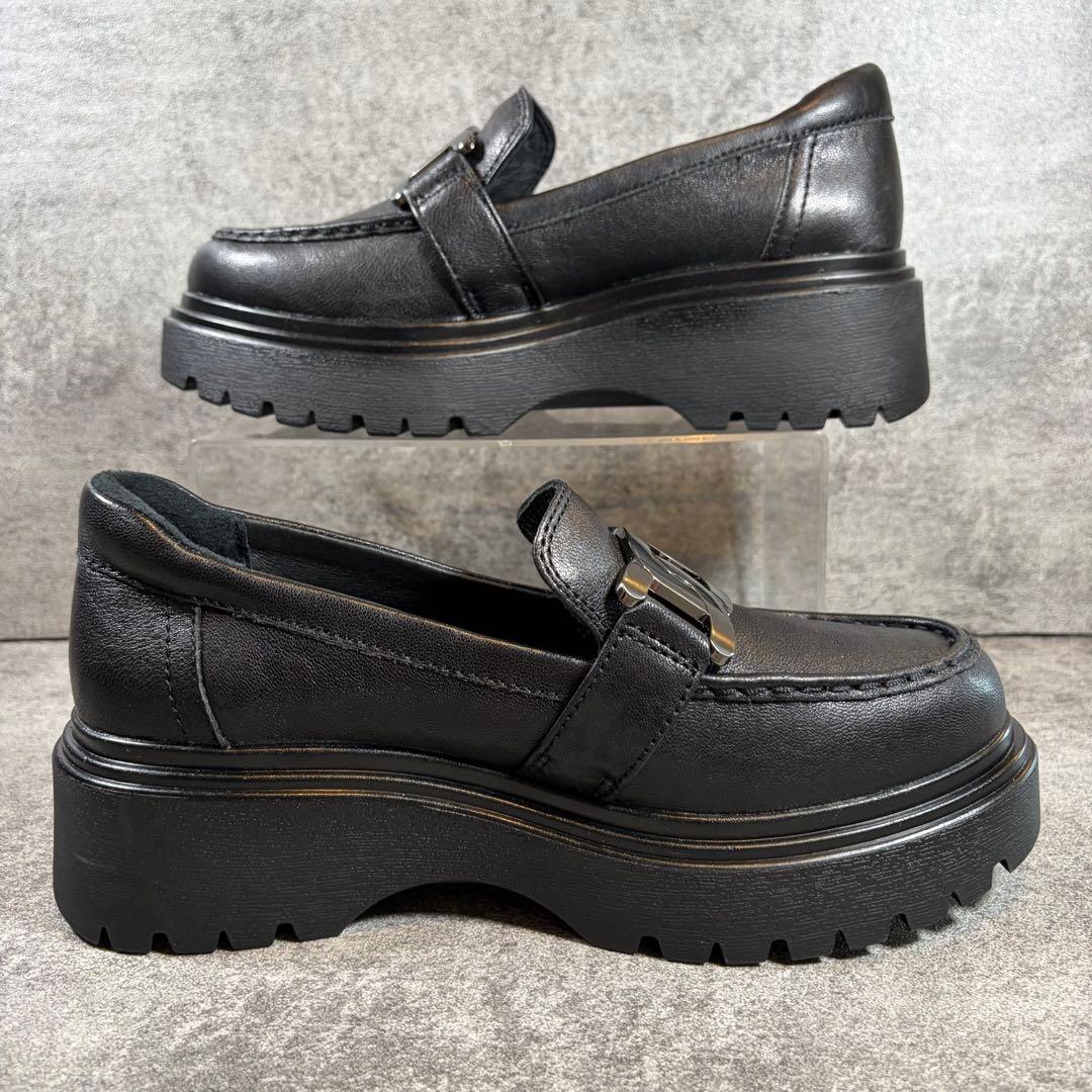 【極美品】bussola ブソラ ローファ－ ブラック レザー 本革 厚底 39