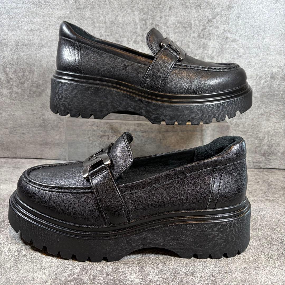 【極美品】bussola ブソラ ローファ－ ブラック レザー 本革 厚底 39