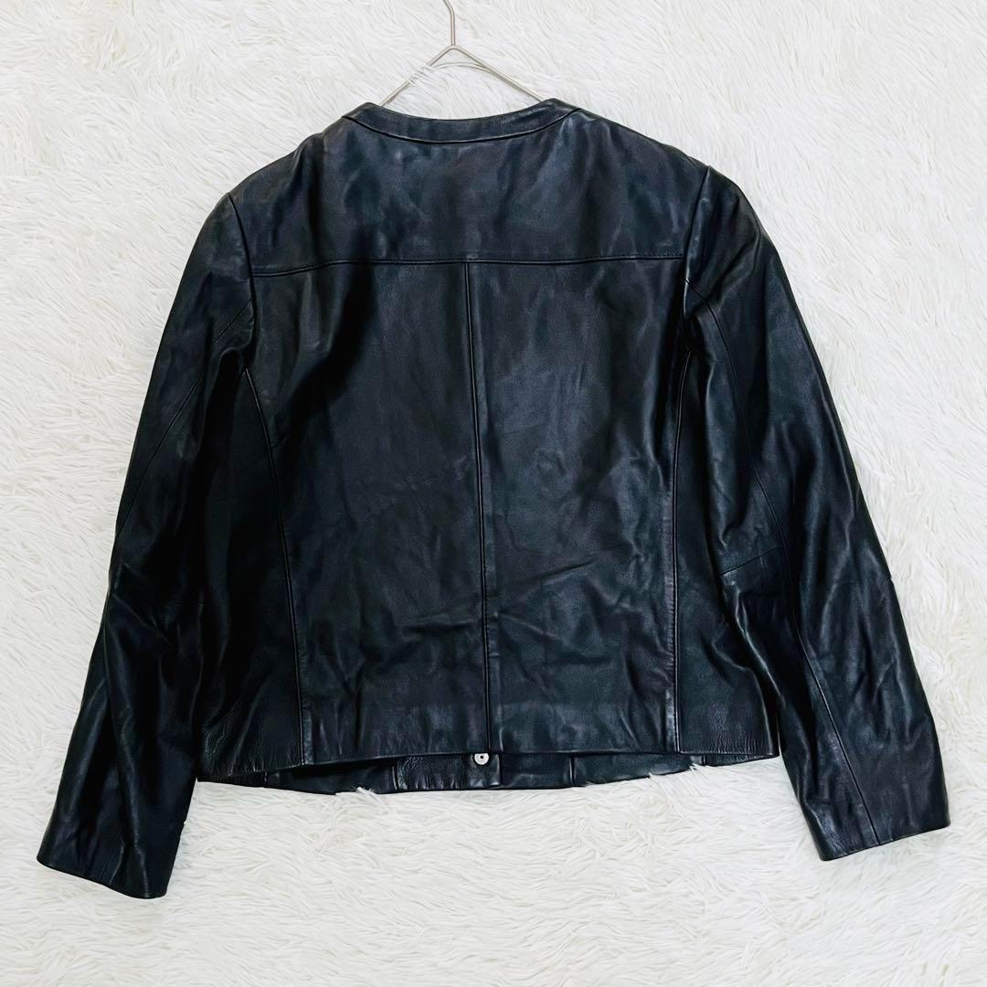 23区 　中村アン着用 ノーカラーレザージャケット Mサイズ　黒　ラムレザー