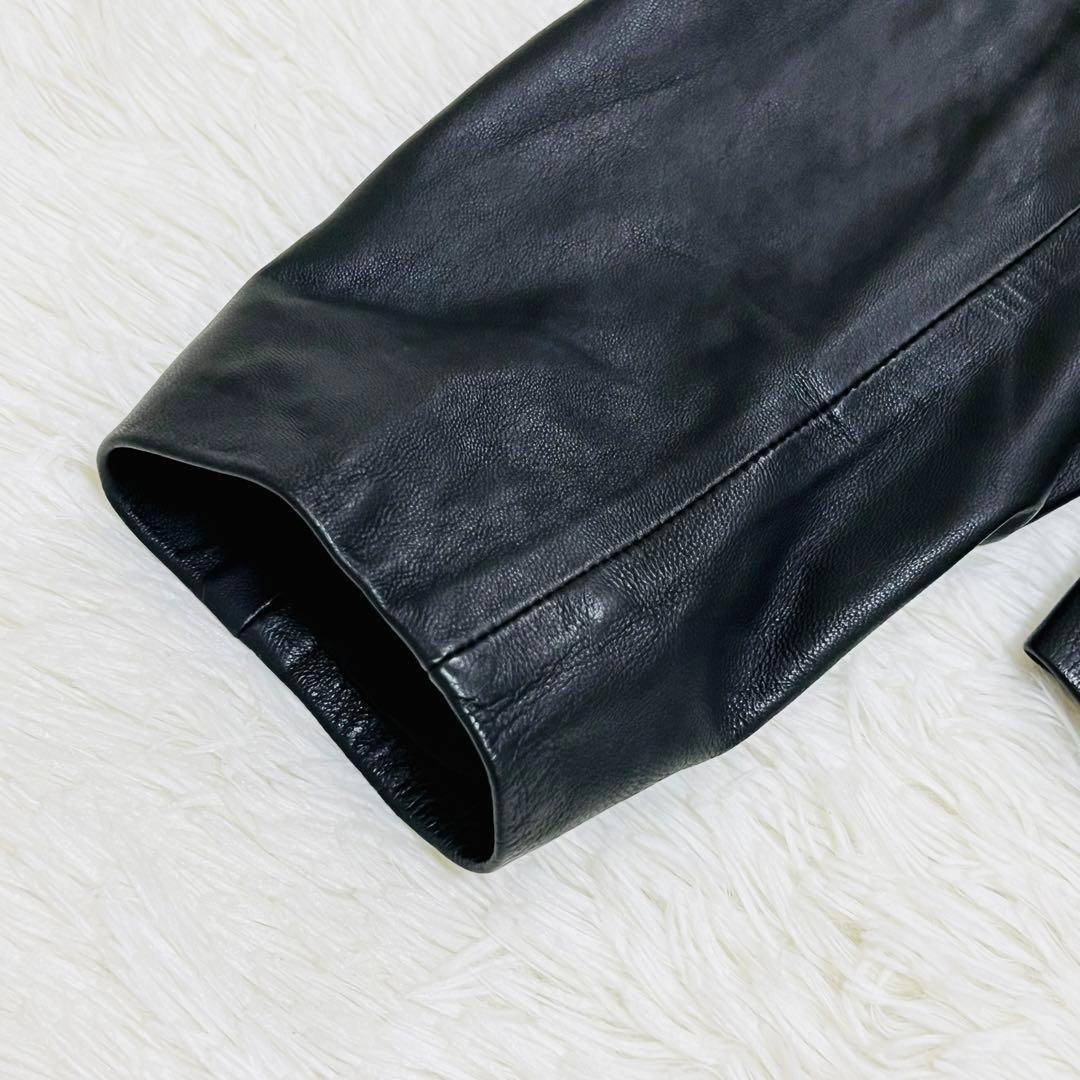 23区 　中村アン着用 ノーカラーレザージャケット Mサイズ　黒　ラムレザー