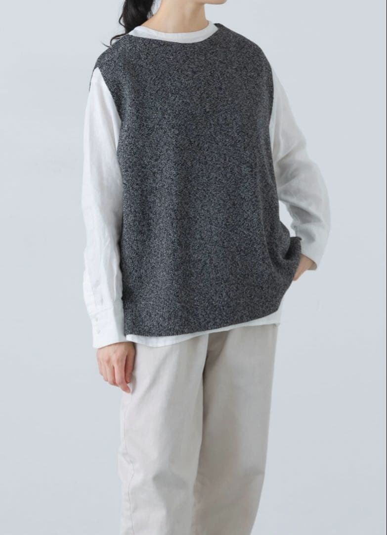 新品未使用かぐれ ドライコットンニットベスト グレー