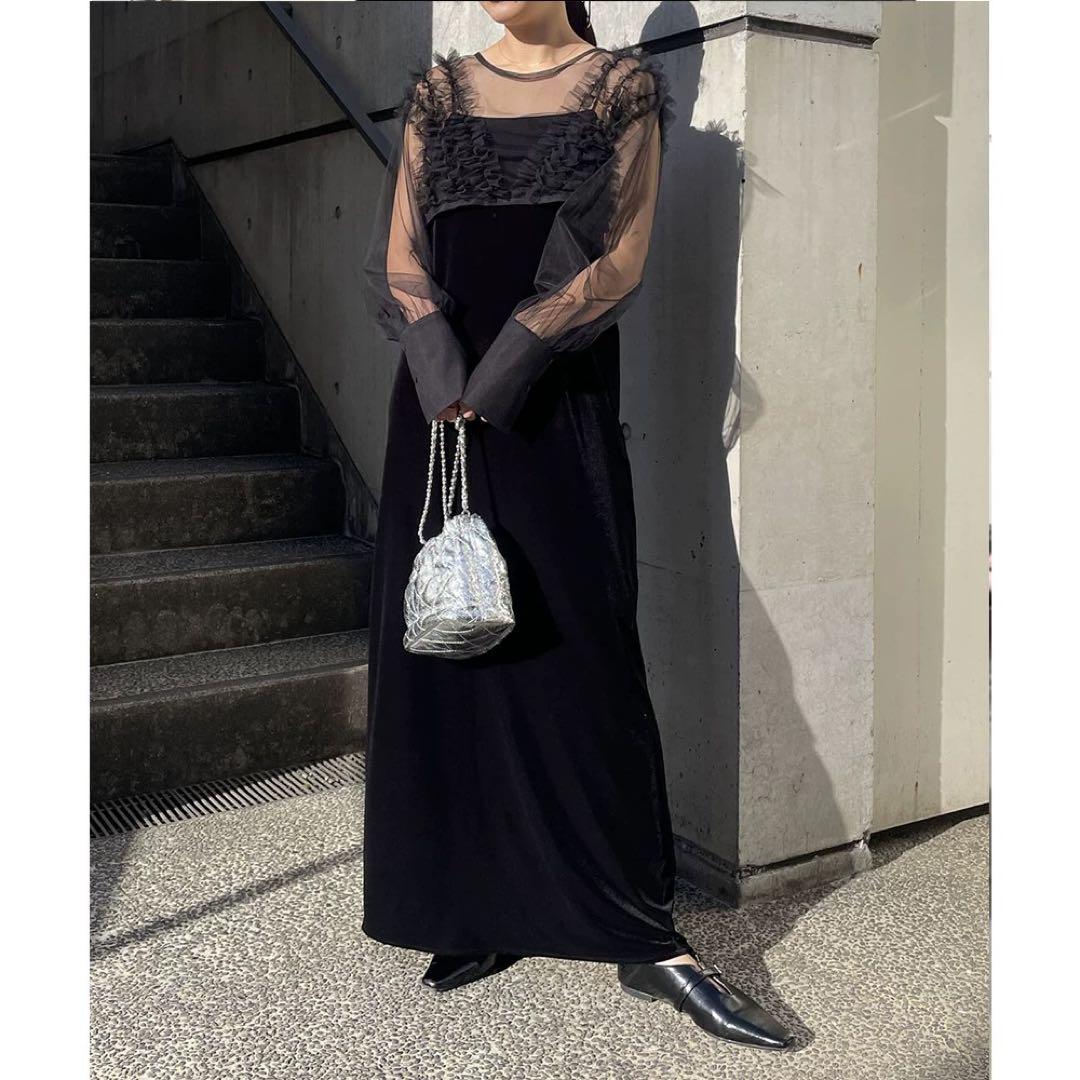 【完売品・新品未使用】カプリシュレマージュ ワンピース ブラック 結婚式 二次会