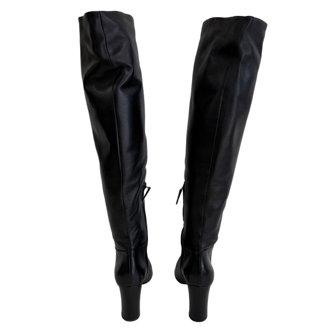 PRADA レザーロングブーツ　ブラック　35 1/2 ブラック 箱付き　美品