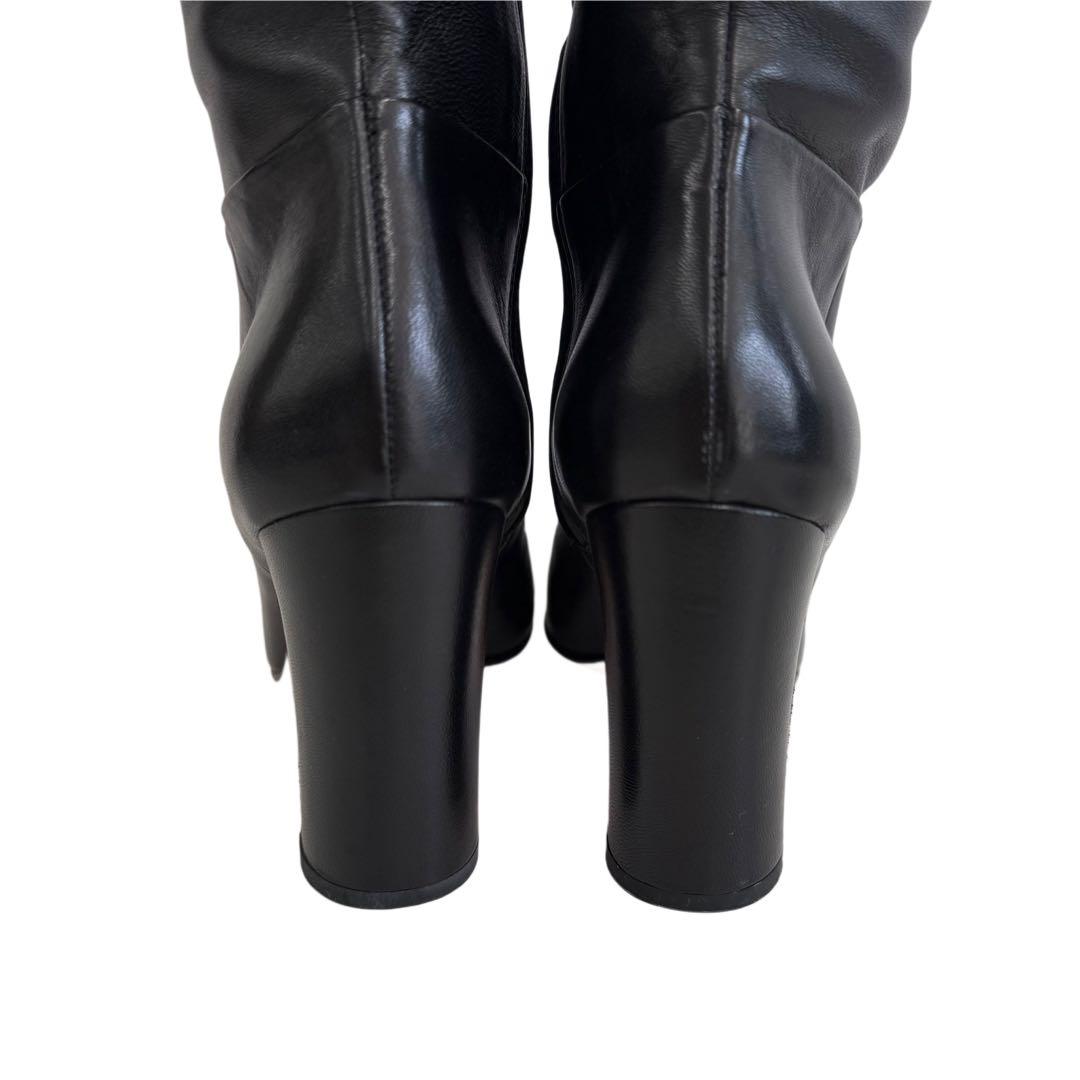 PRADA レザーロングブーツ　ブラック　35 1/2 ブラック 箱付き　美品