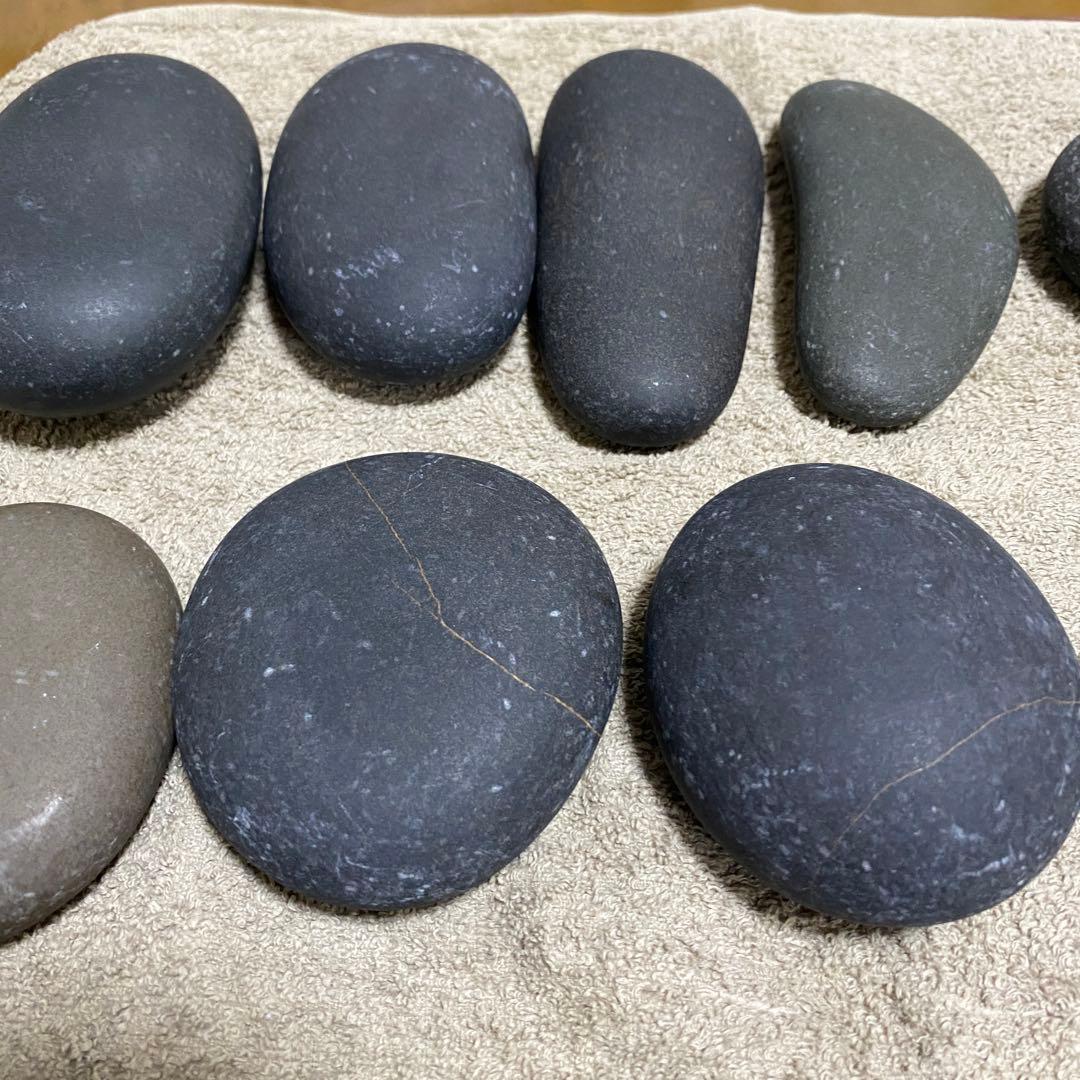 【天然玄武岩】ホットストーンマッサージ用ストーン 18個セット｜アリゾナ産｜