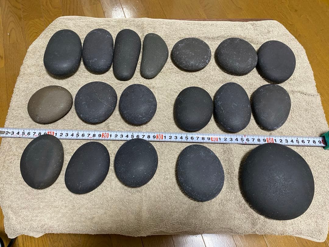 【天然玄武岩】ホットストーンマッサージ用ストーン 18個セット｜アリゾナ産｜