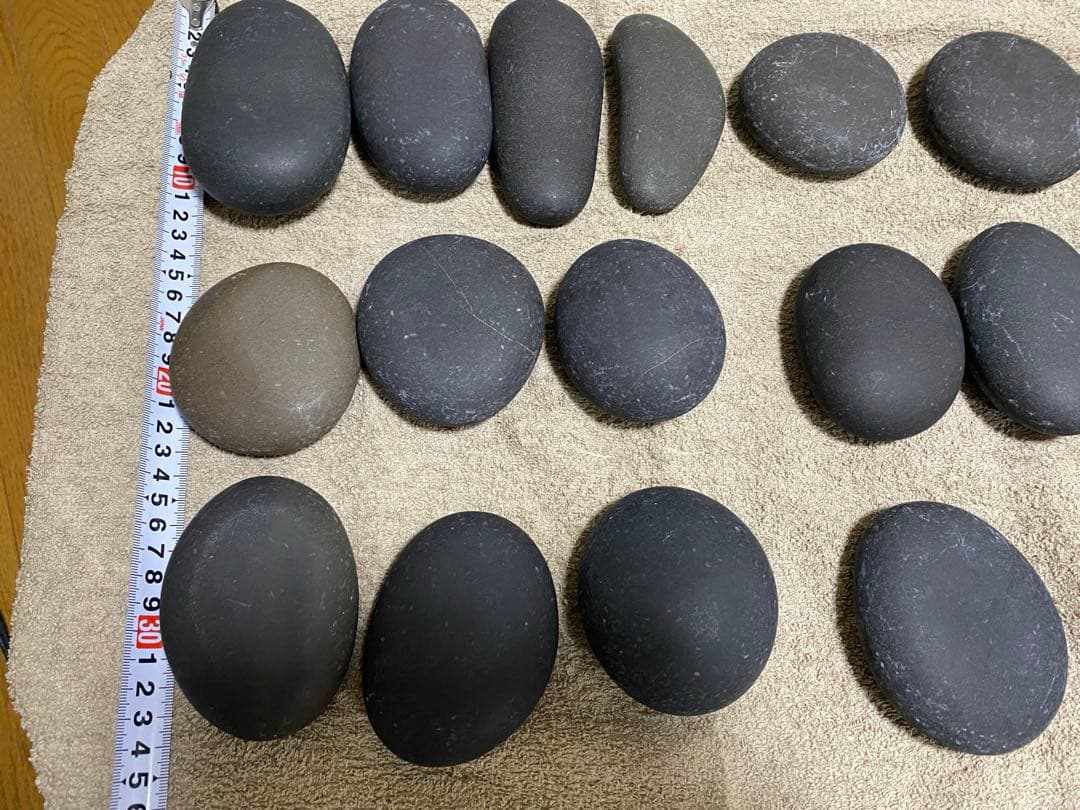 【天然玄武岩】ホットストーンマッサージ用ストーン 18個セット｜アリゾナ産｜