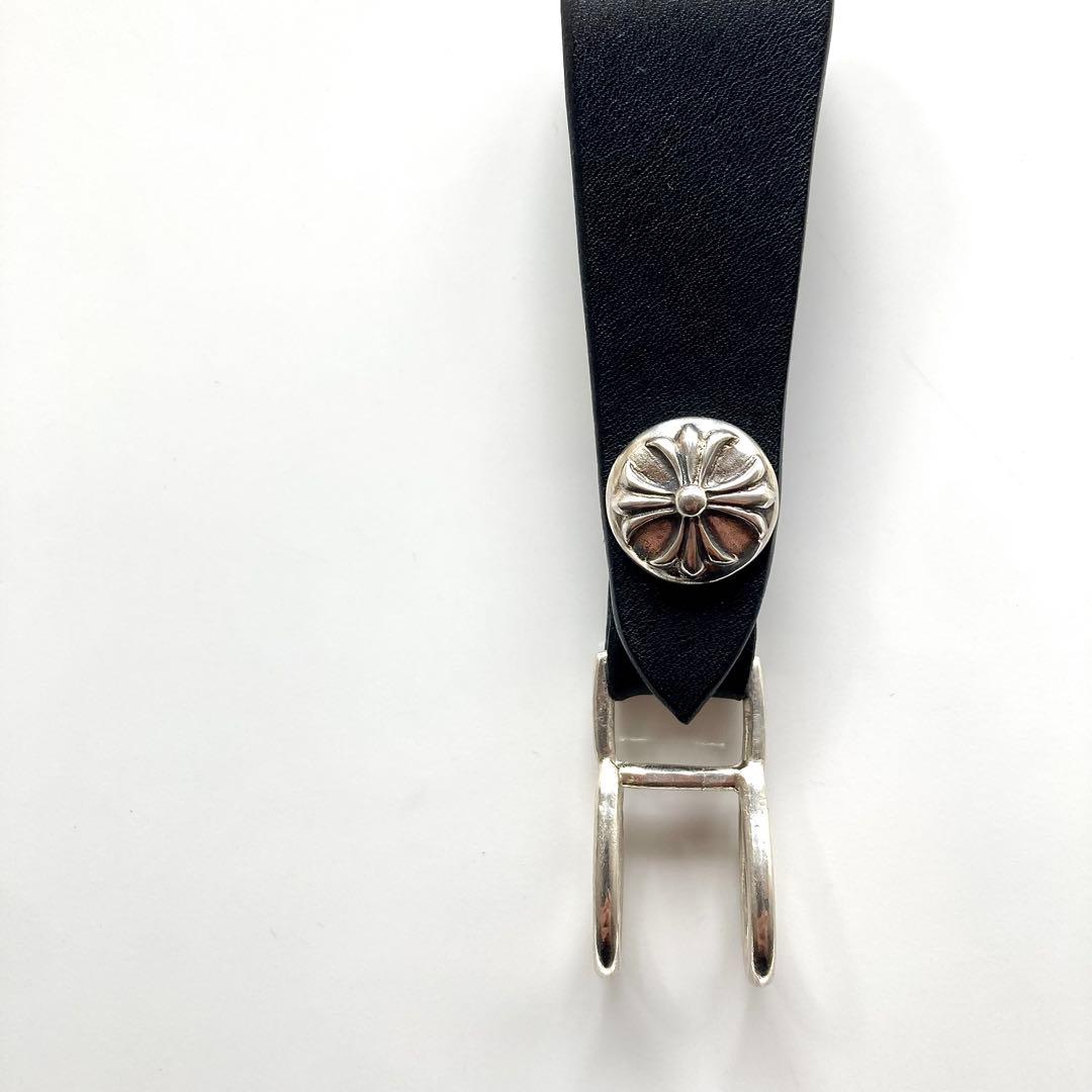 シルバー925 クロスボール　レザーベルト　BWＬ　トラッカーウォレット