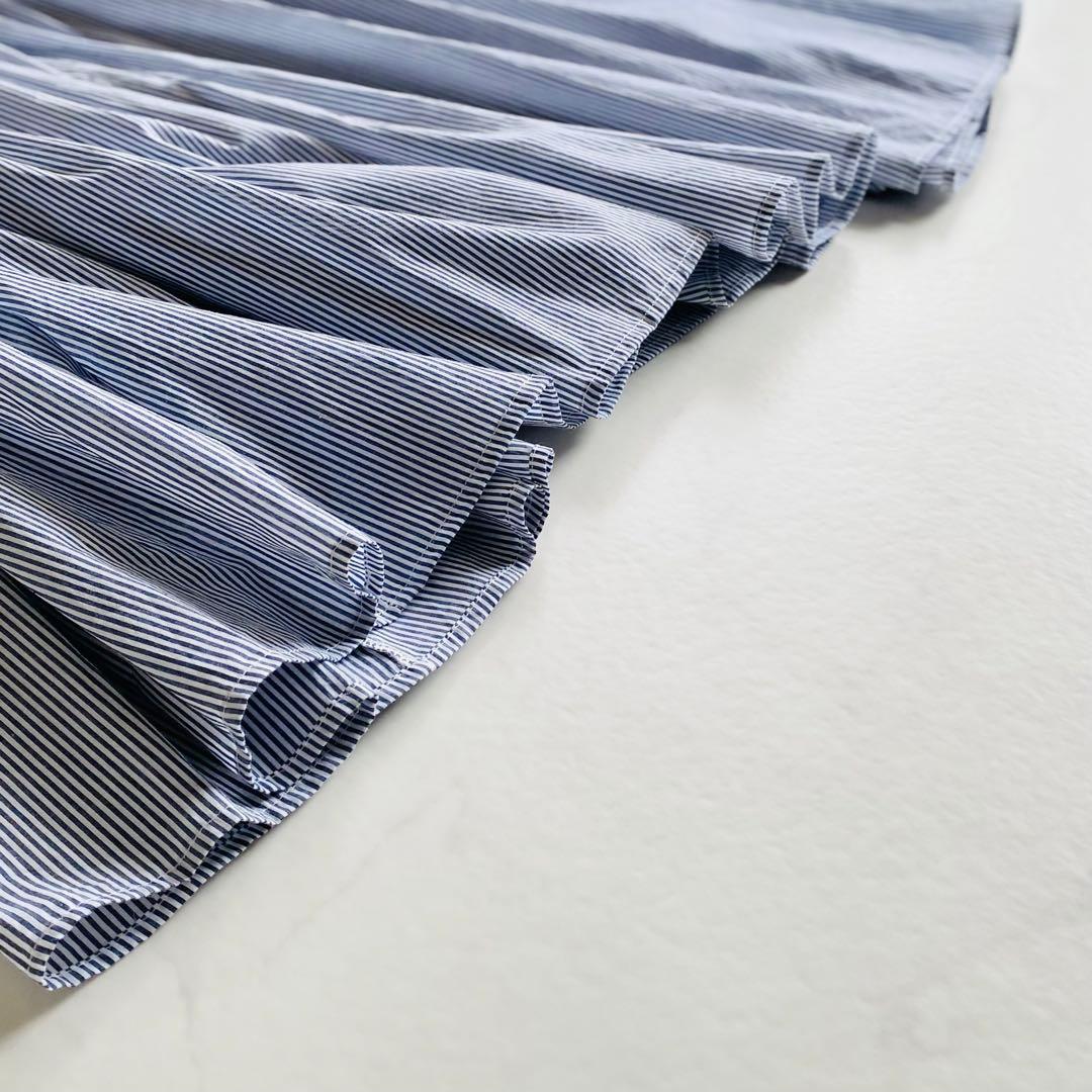 BEARDSLEY 先染め ギャザー チュニック ワンピース ストライプ