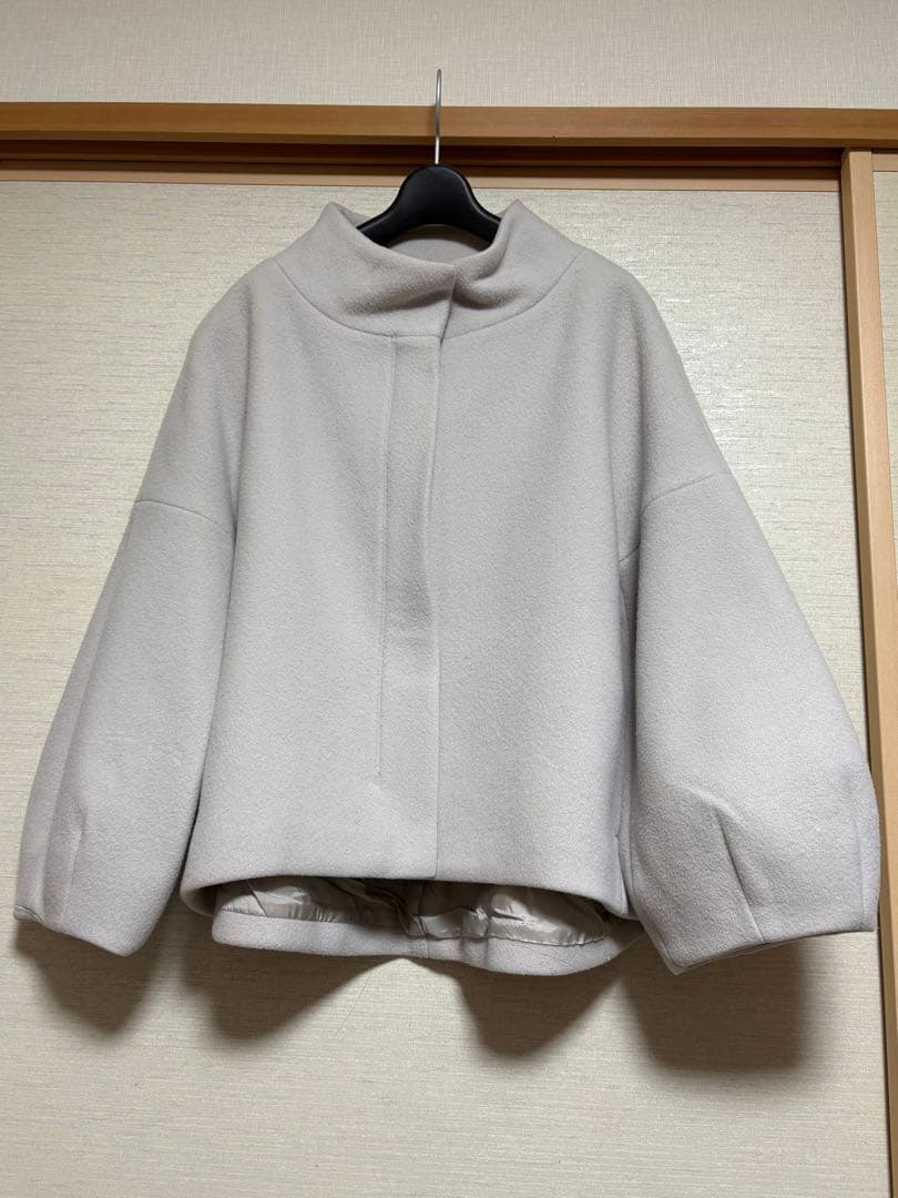美品 アルアバイル バルーンスリーブ　スタンドカラーショートコート
