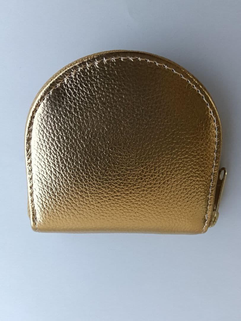 皇居　財布 菊の御紋 ケース　小銭入れ　馬蹄型 ゴールド　牛革