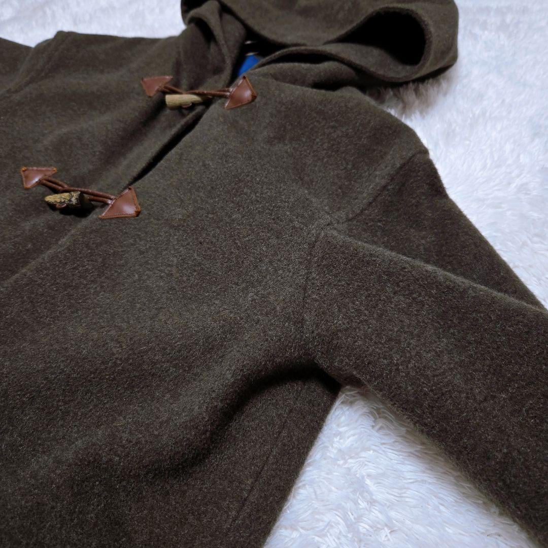 【キース】 ダッフルコート ロングコート ウールコートフード付き カーキ 深緑