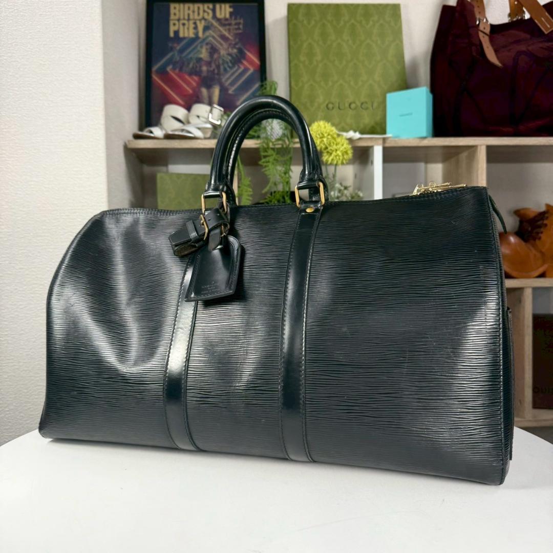 外観美品 LOUIS VUITTON 名作 キーポル45 エピ ノワール