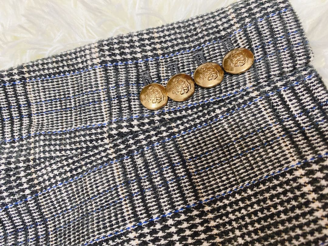 IENA イエナ　ダブルブレストジャケットダブル 金ボタン　モールチェック　36