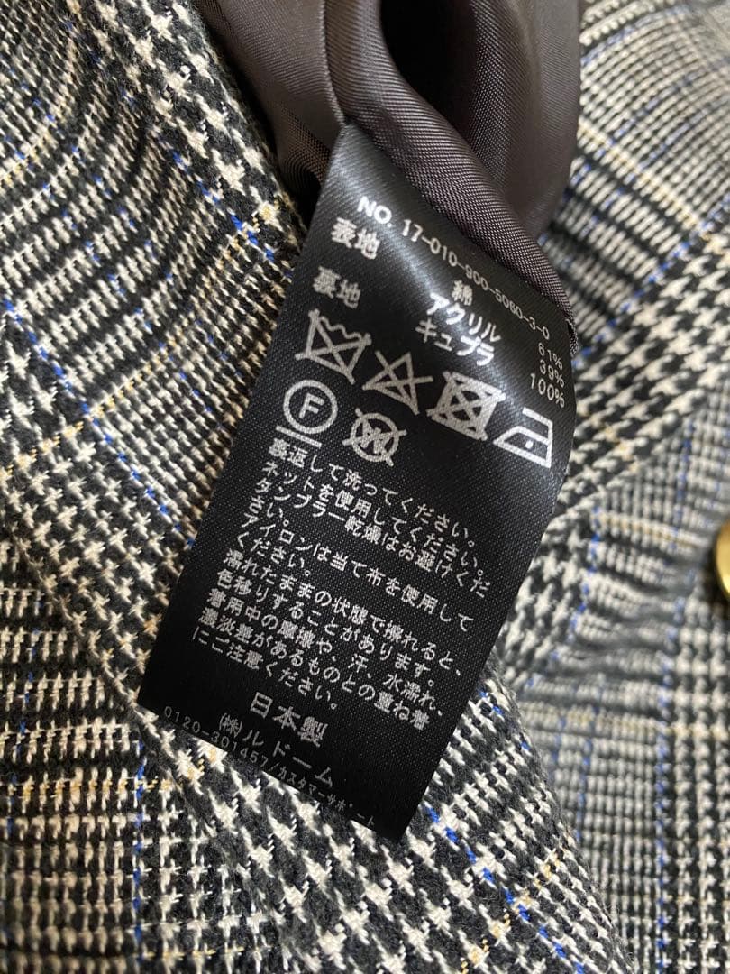 IENA イエナ　ダブルブレストジャケットダブル 金ボタン　モールチェック　36