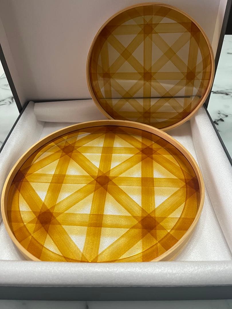 丸嘉小坂漆器店　帯輪トレーＭサイズ.Ｓサイズの２店セット　未使用