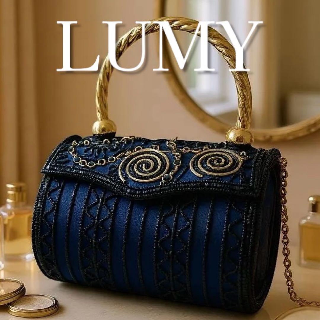 極美品✨ LUMY はしもと ビーズ ハンド ショルダーバッグ 2way