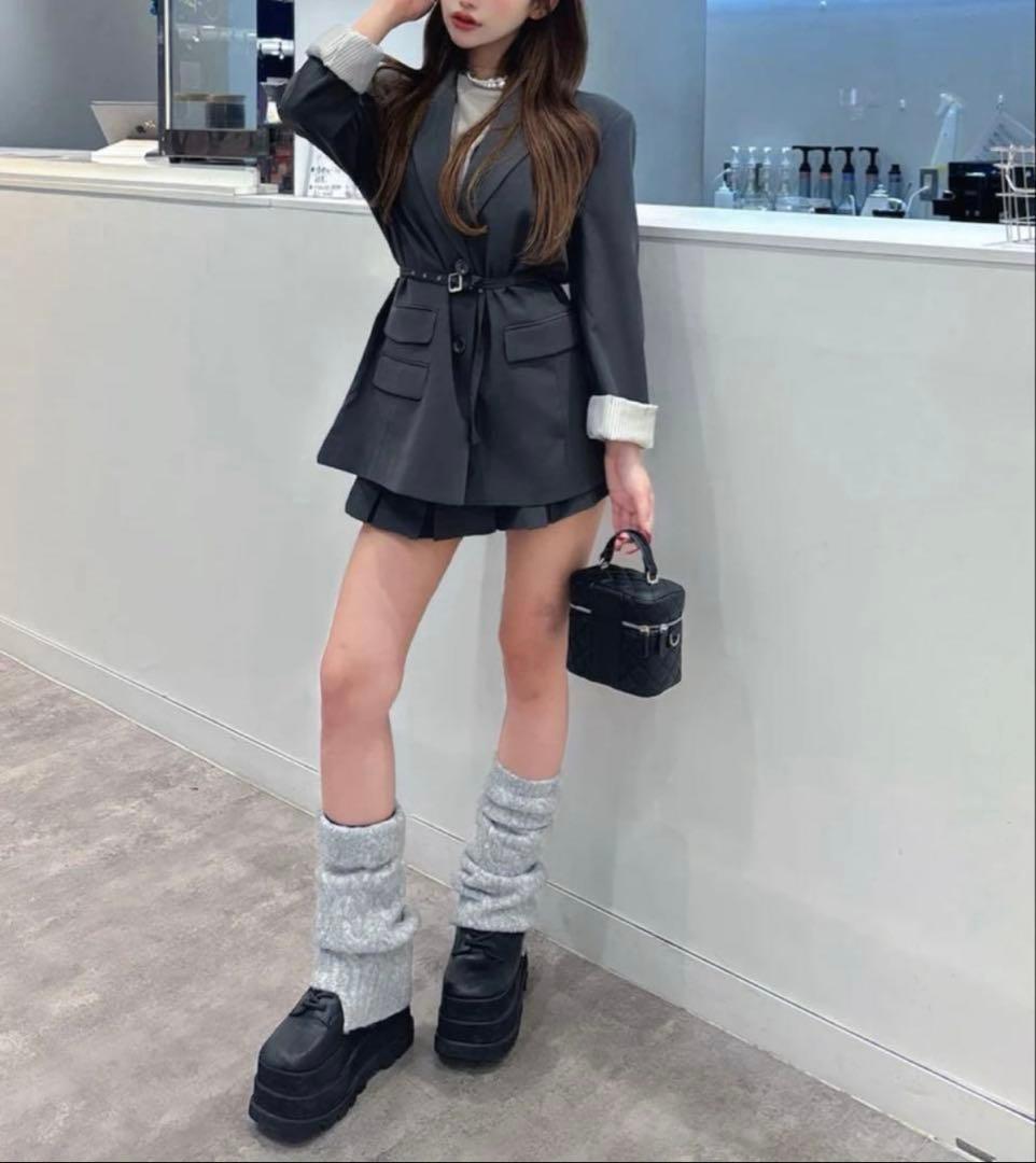 【即日発送】ダーリッチ　レッグウォーマー　グレー