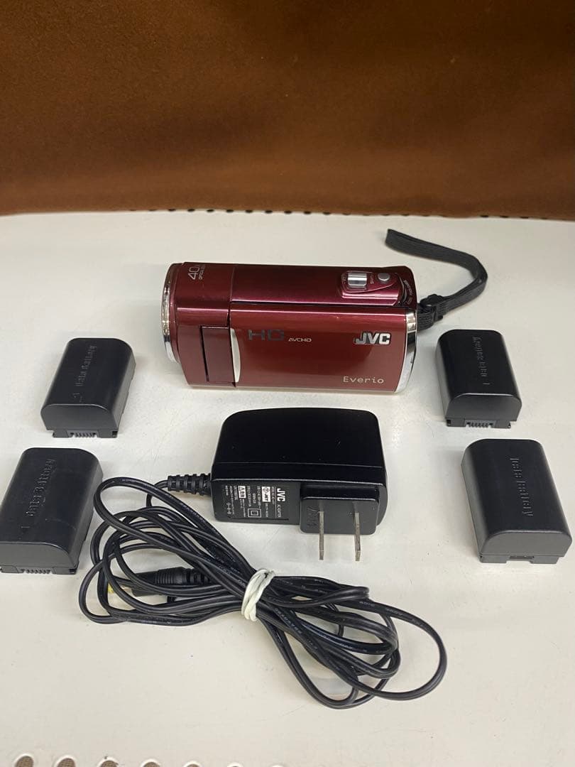 動作確認済★JVC Everio エブリオ GZ-HM460-R⭐︎バッテリー4個
