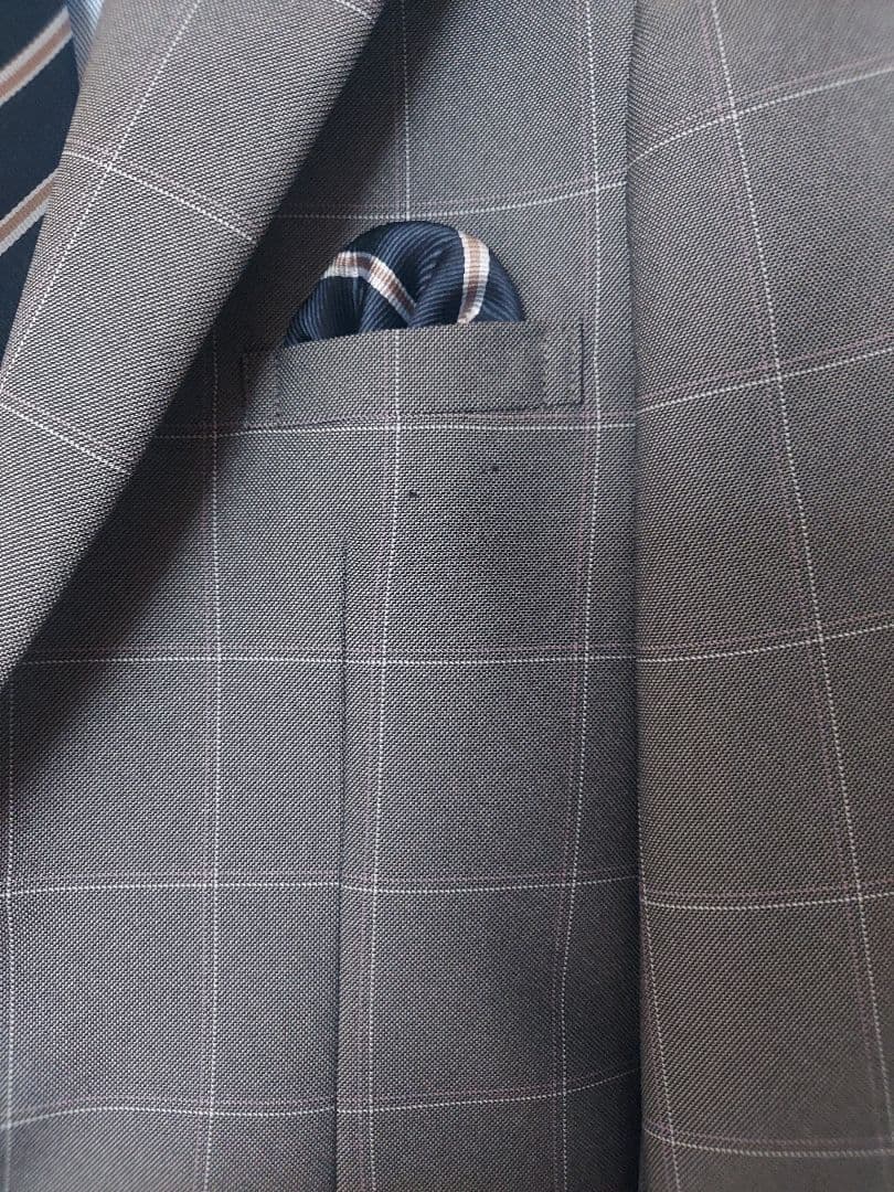 グレー チェック柄 フォーマルスーツ 160 ローファーセット
