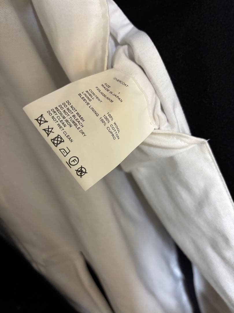 overcoatブラック ダブルブレスト コート　ジャケット　サイズ1