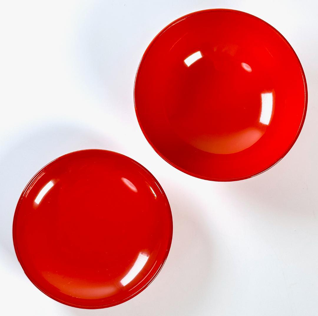 未使用！　昭和初期　沈金吉祥文様　朱塗　蓋付椀　本木漆芸　9客揃え　共箱