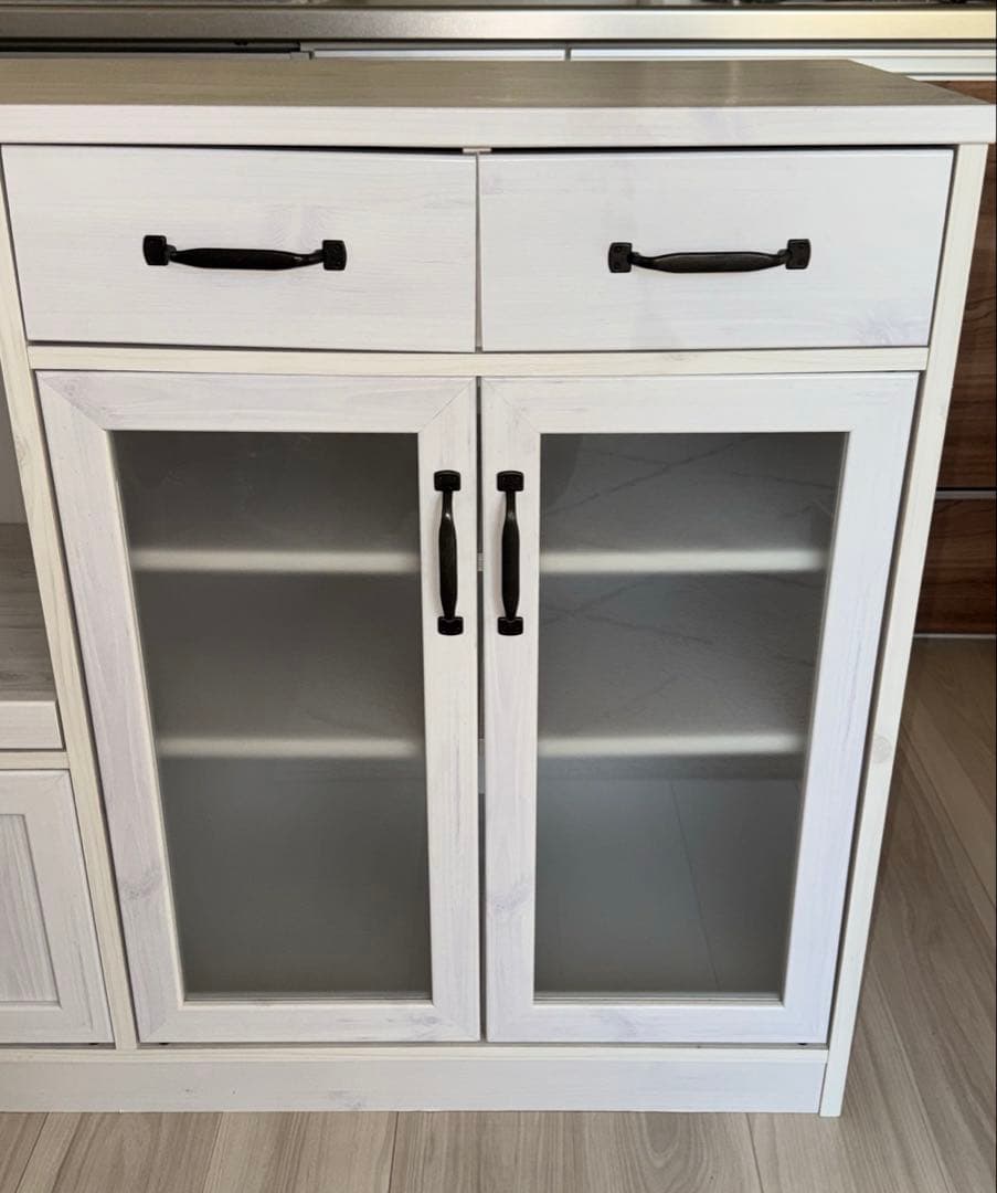 【SESAME】食器棚 レンジ台 キッチンカウンター LUK80-120L