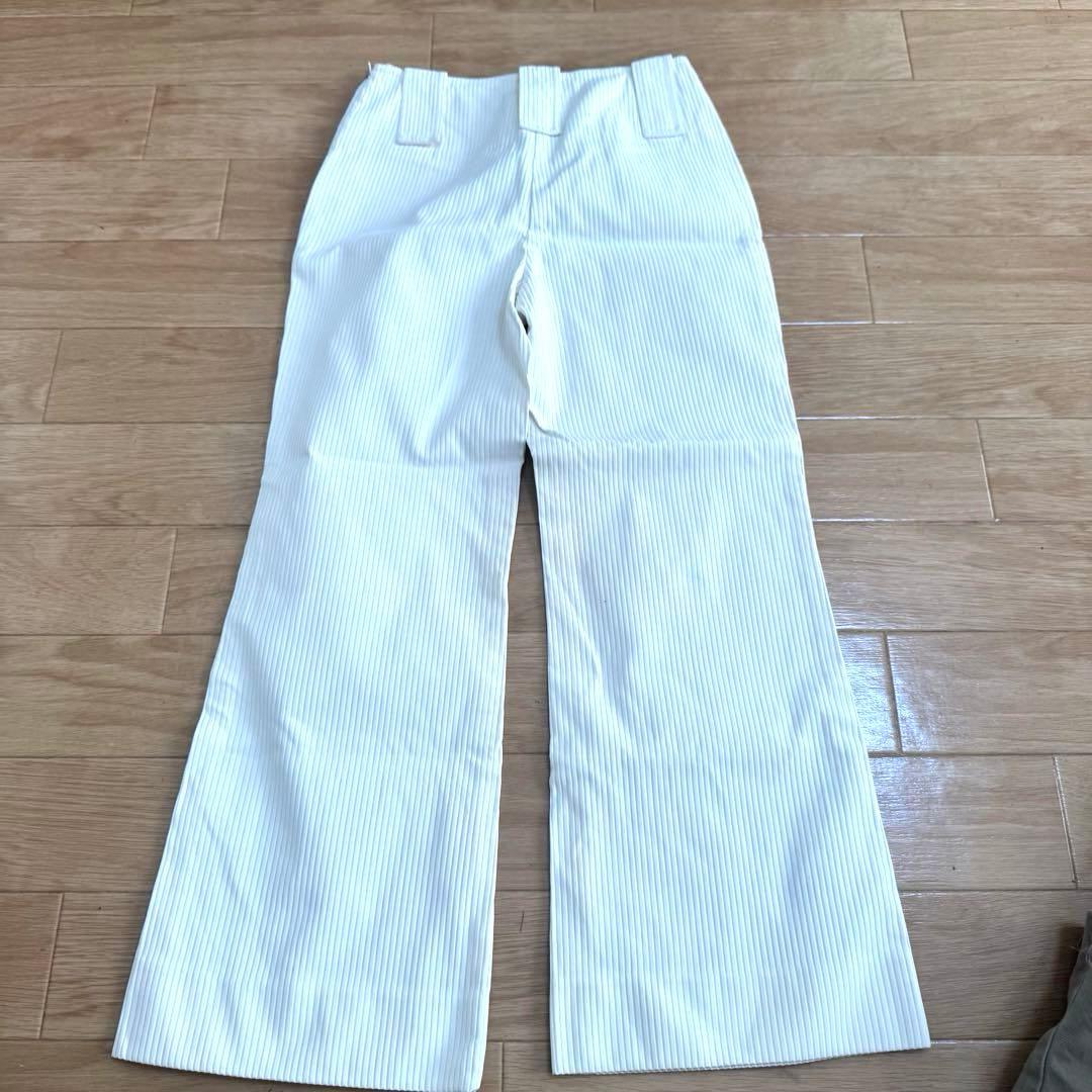 CHANEL シャネル フレアパンツ 01P ホワイト サイズ34 XS