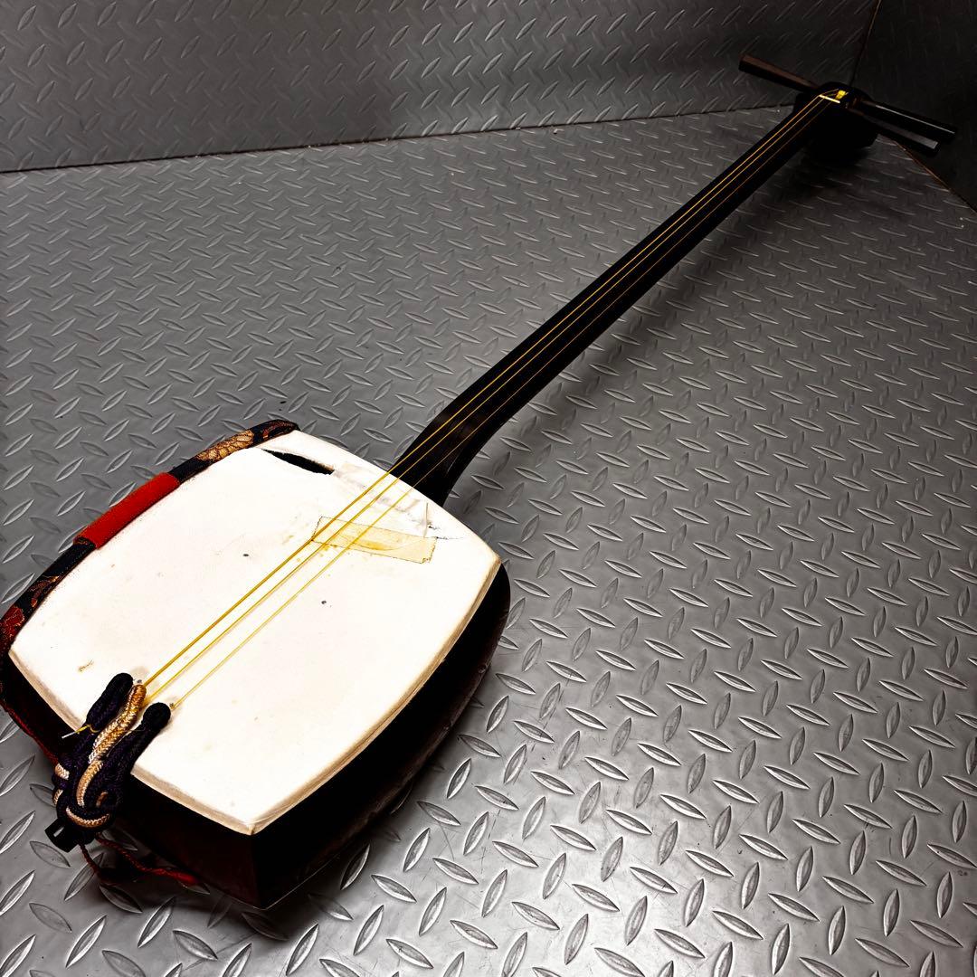 【本体美品】三味線 細棹？ 長唄？ ハードケース 木製バチ 付属品多数