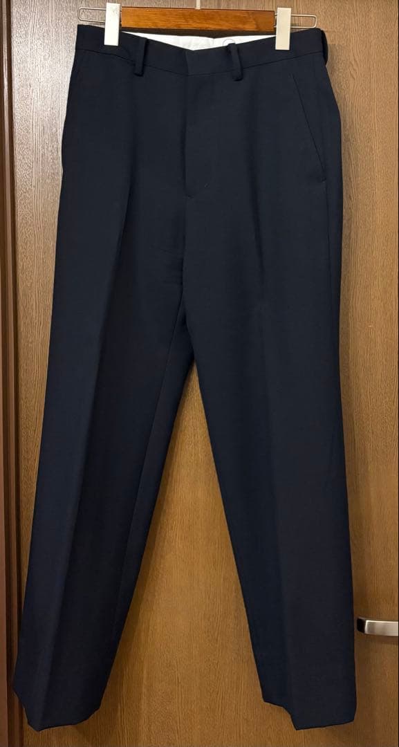 極美品【BIOTOP】ウールストレートスラックス[ネイビー/S]