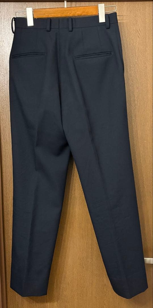 極美品【BIOTOP】ウールストレートスラックス[ネイビー/S]