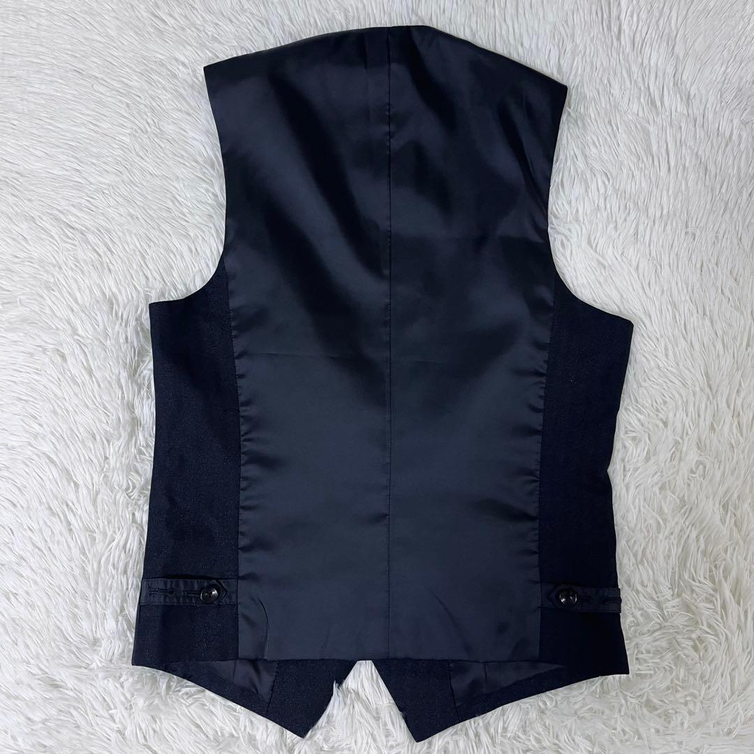 【美品】スーツセレクト 3ピース セットアップ Y4 濃紺 ヘリンボーン柄