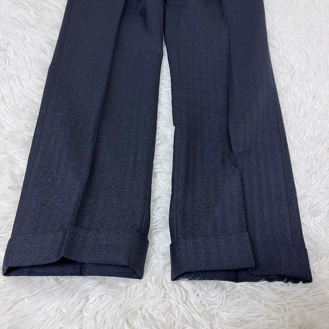 【美品】スーツセレクト 3ピース セットアップ Y4 濃紺 ヘリンボーン柄