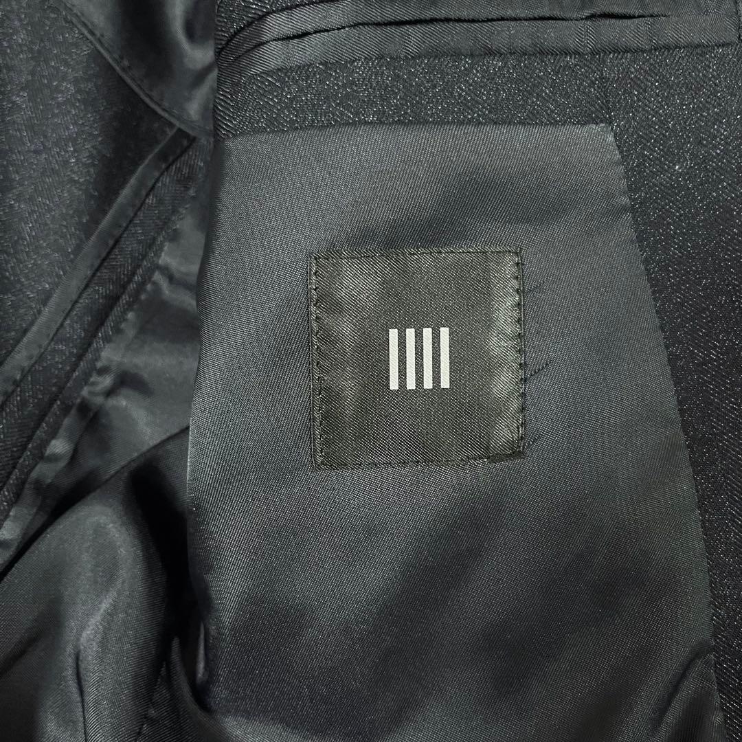 【美品】スーツセレクト 3ピース セットアップ Y4 濃紺 ヘリンボーン柄