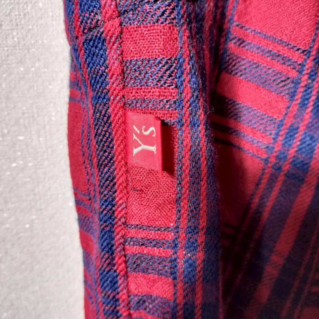 ワイズ Y's ヨウジヤマモト 変形ベスト チェック ウール アシンメトリー