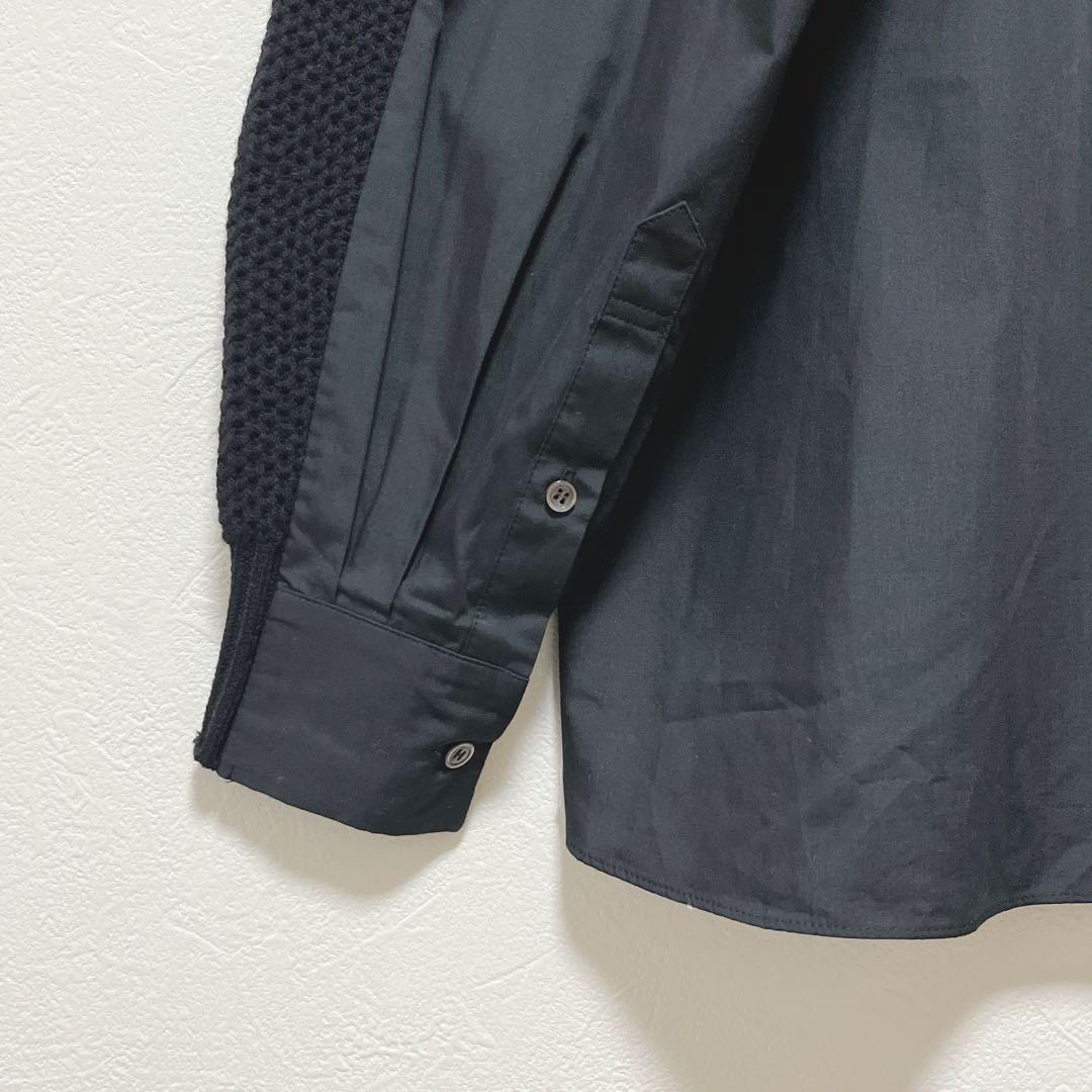 【sacai サカイ】異素材ドッキングカーディガン/良品/ハイブリッドデザイン