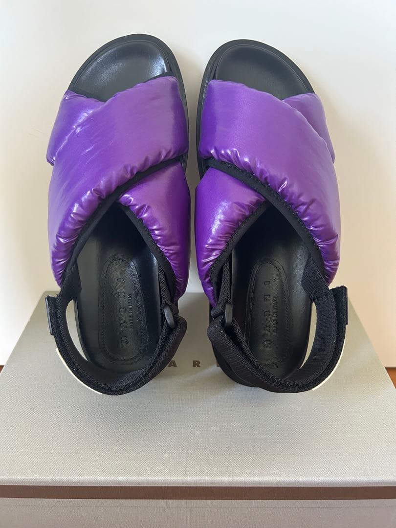 未使用! マルニ MARNI サンダル 38 パープル 紫