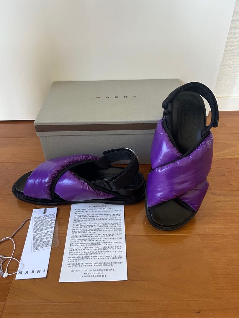 未使用! マルニ MARNI サンダル 38 パープル 紫