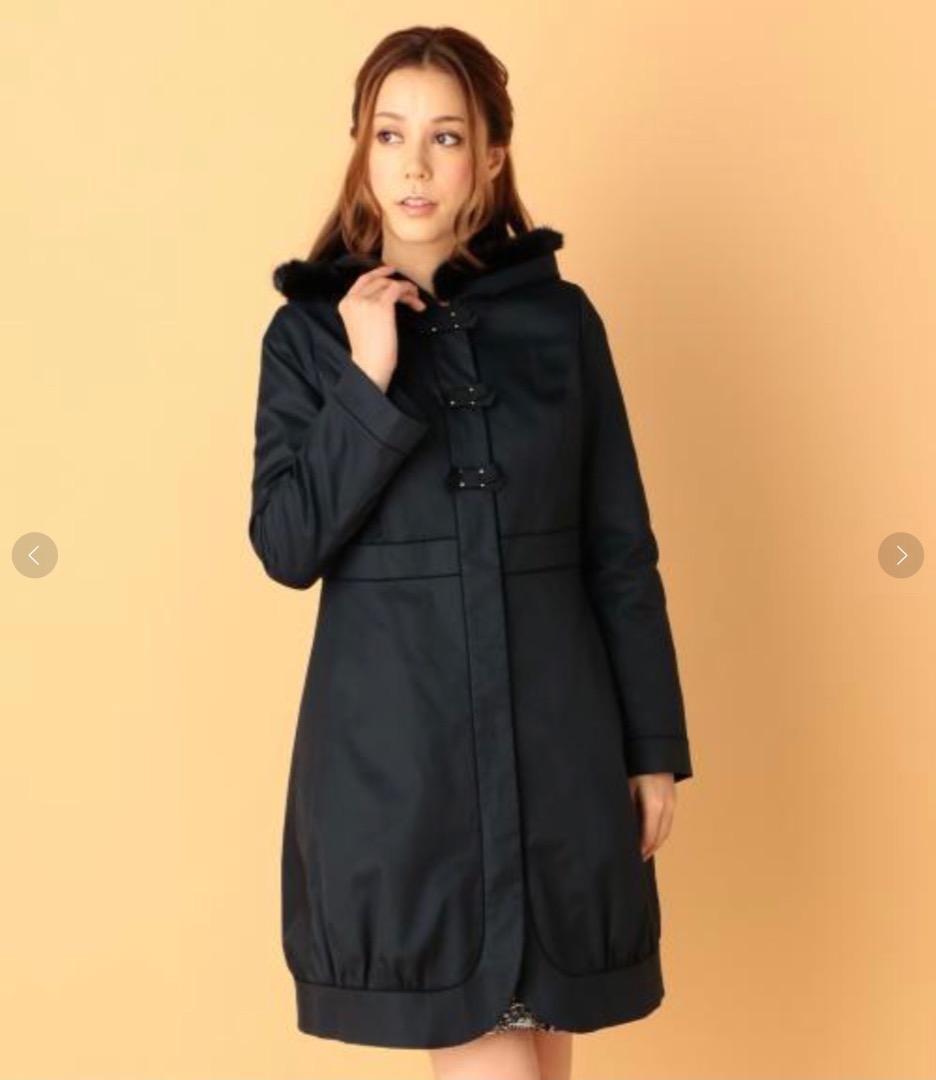 【TOCCA】フード付きネイビー モッズコート（ライナー付き）４