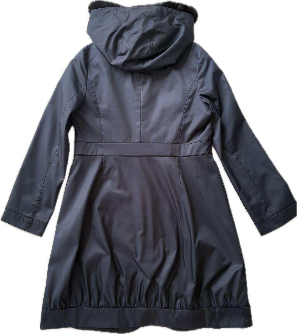 【TOCCA】フード付きネイビー モッズコート（ライナー付き）４