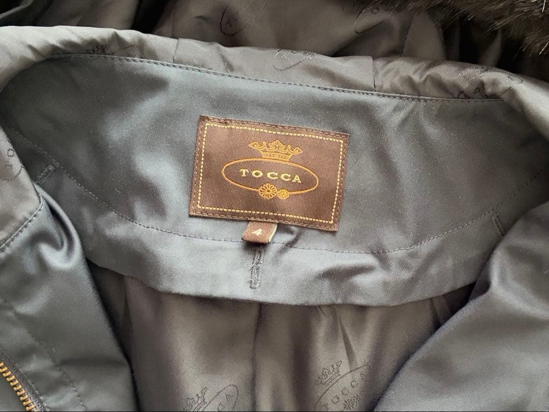 【TOCCA】フード付きネイビー モッズコート（ライナー付き）４