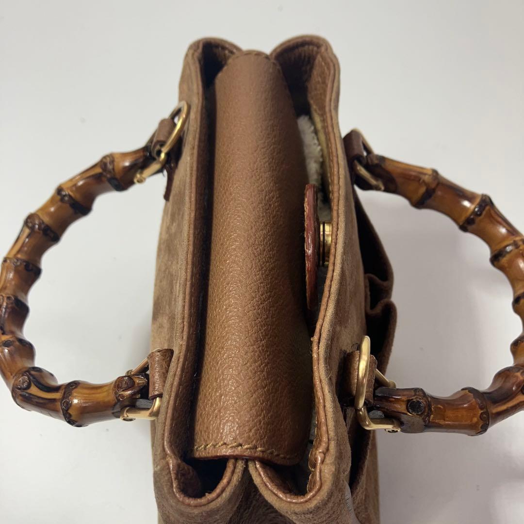 GUCCI グッチ バッグ ミニショルダーバッグ バンブー2WAYスエードレザー
