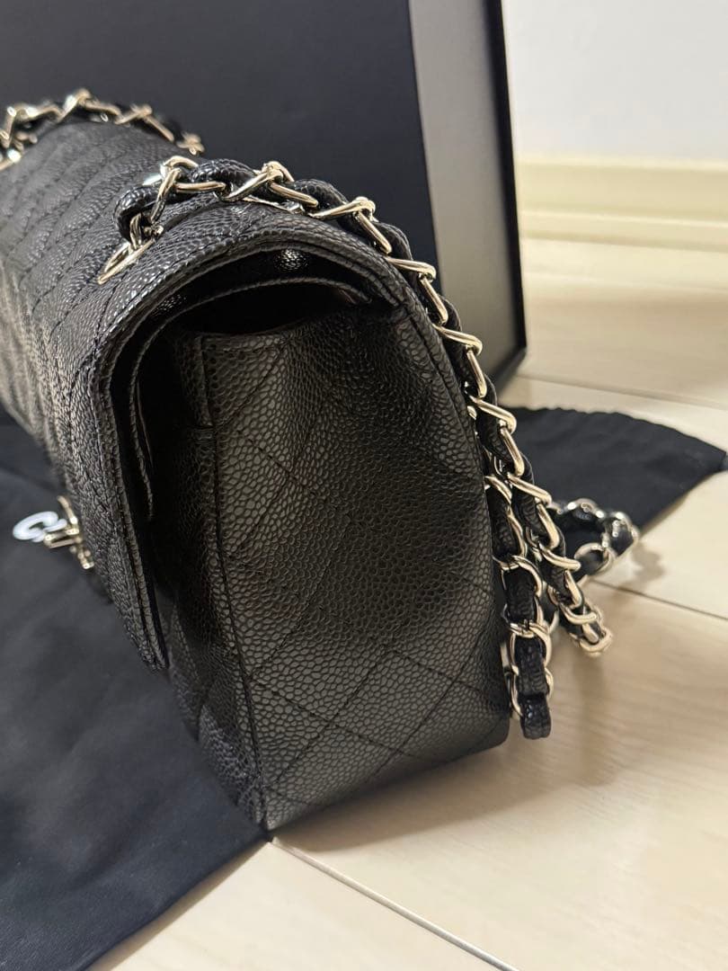 ノベルティCHANEL チェーン フラップバッグ キャビアスキン 2way