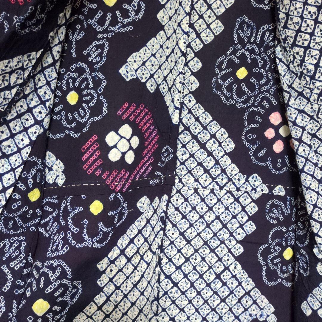 未使用に近　日本人の手縫い木綿　藍染　総絞り浴衣です。