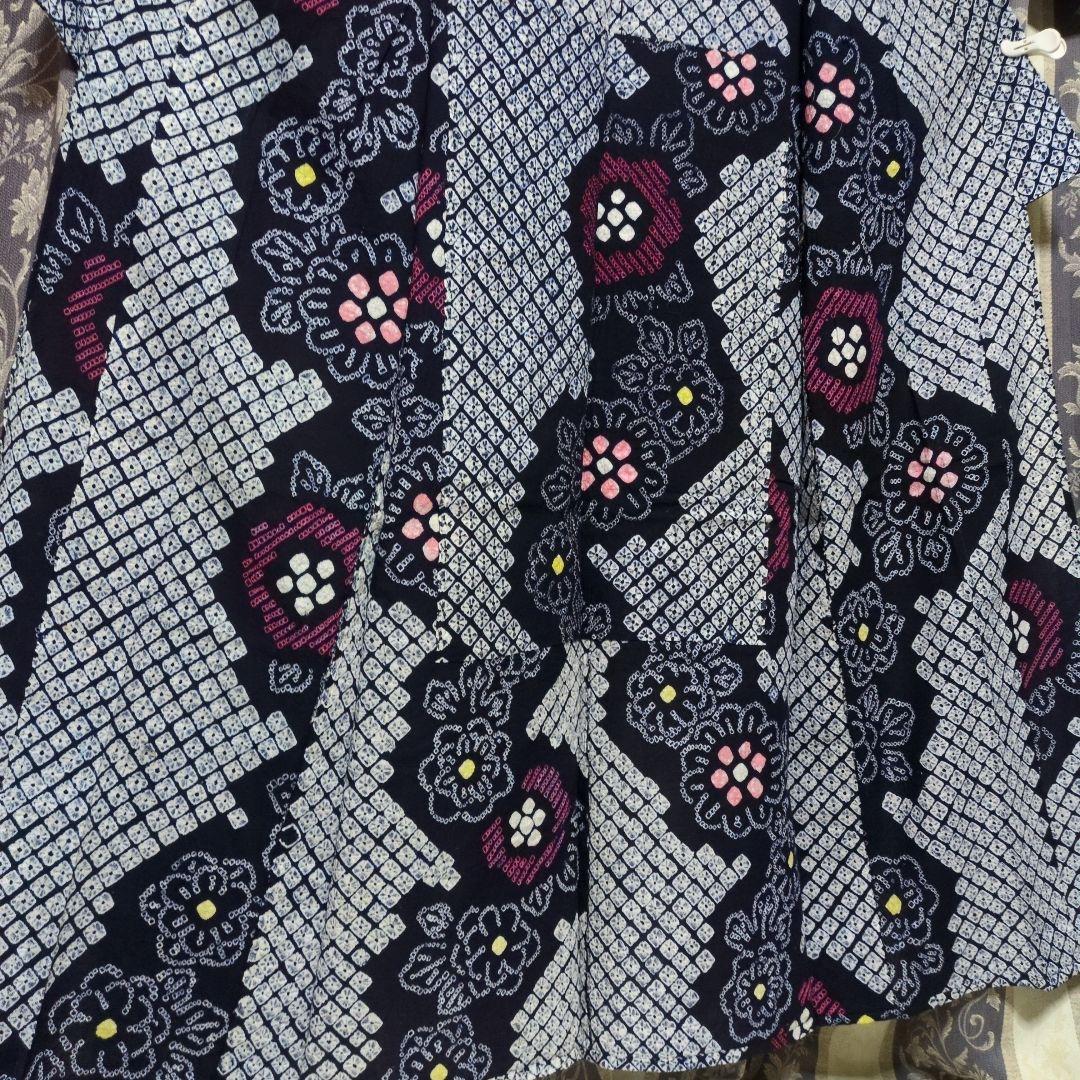 未使用に近　日本人の手縫い木綿　藍染　総絞り浴衣です。