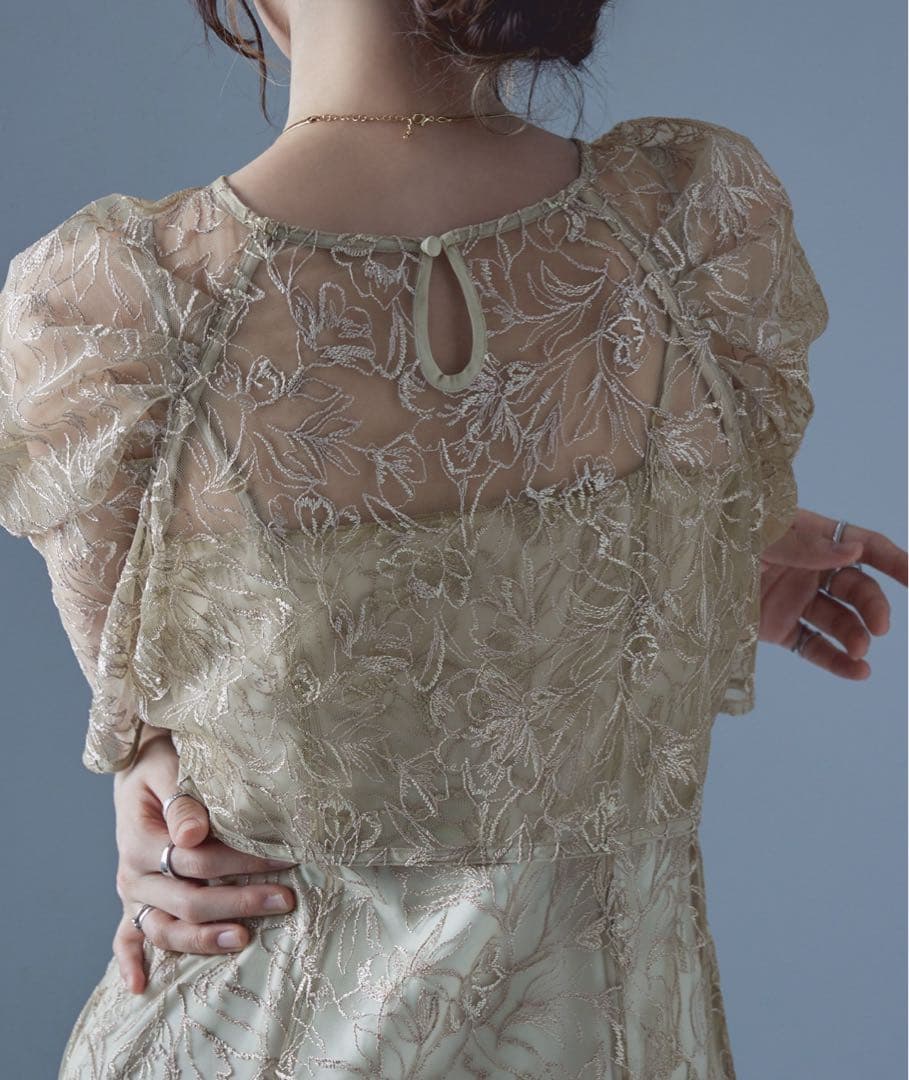 LE’RURE リルアー　刺繍レースレイヤードドレス　オケージョンドレス