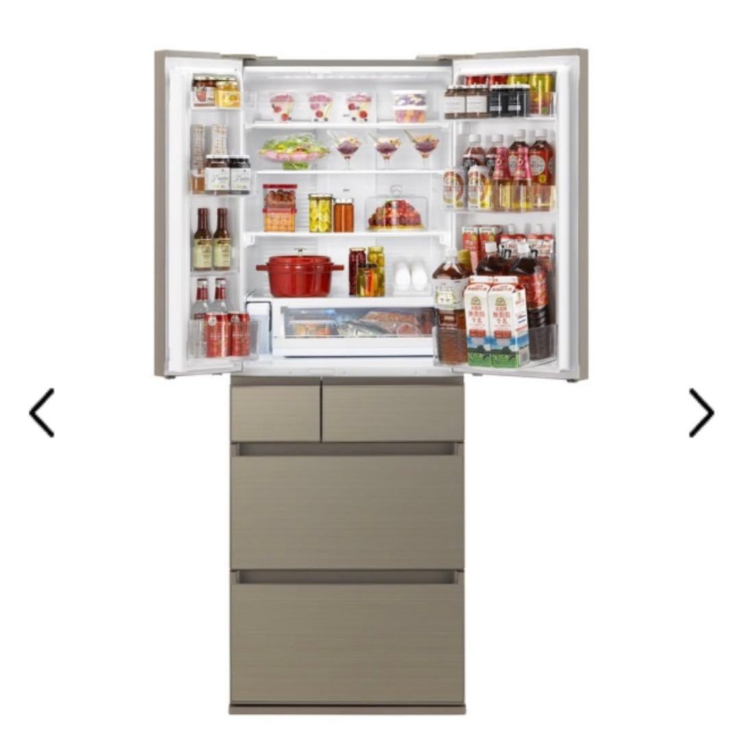 【SALE下】 Panasonic 500L 観音開き冷蔵庫、ナノイー木目調