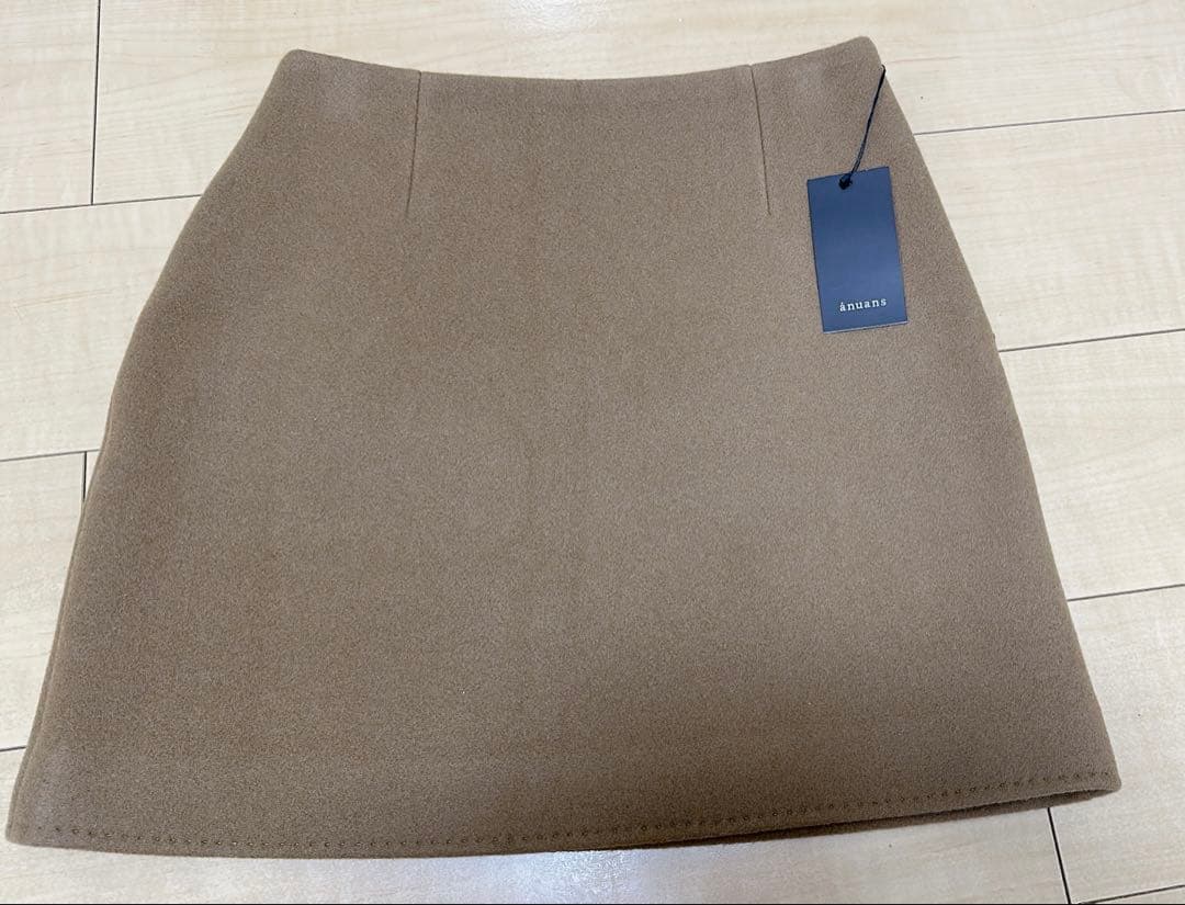 アニュアンス　リバーウールミニスカート　キャメル　サイズ2